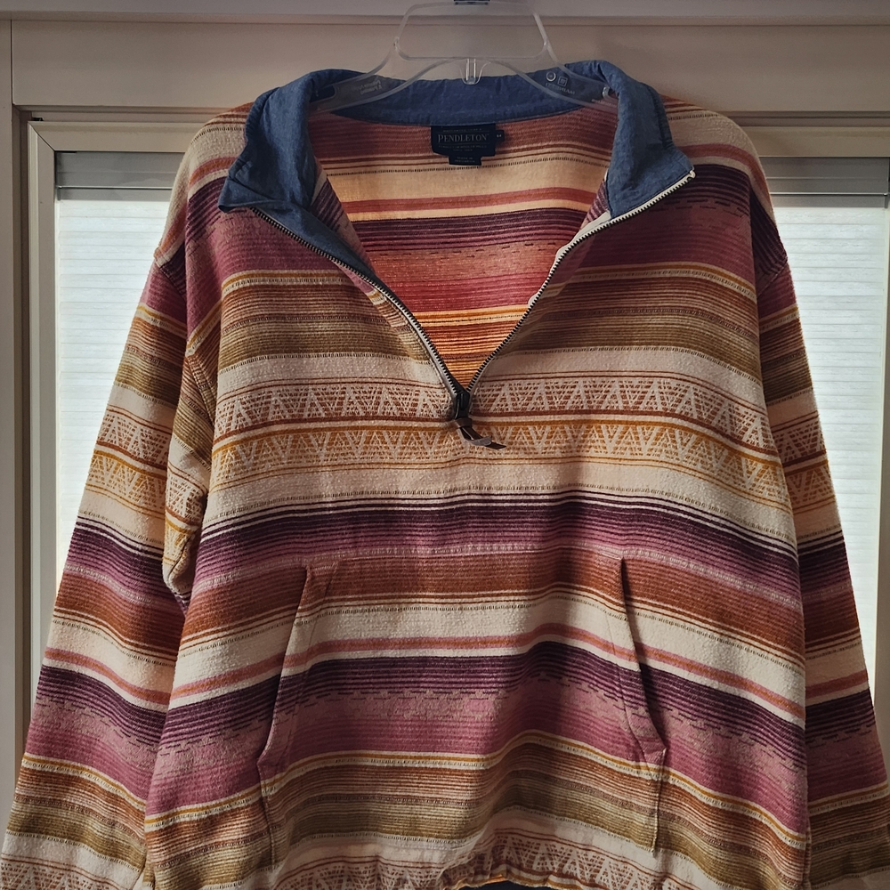 Pendleton Multicolor Striped Pullover Jacket - Cr… - image 1